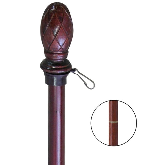 5' x 1" Dark Mahogany 2 Piece Pole