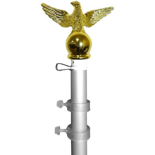 5' Silver Aluminum Spinner Pole- Eagle Top