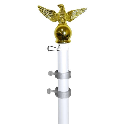 5' White Aluminum Spinner Pole-Eagle Top