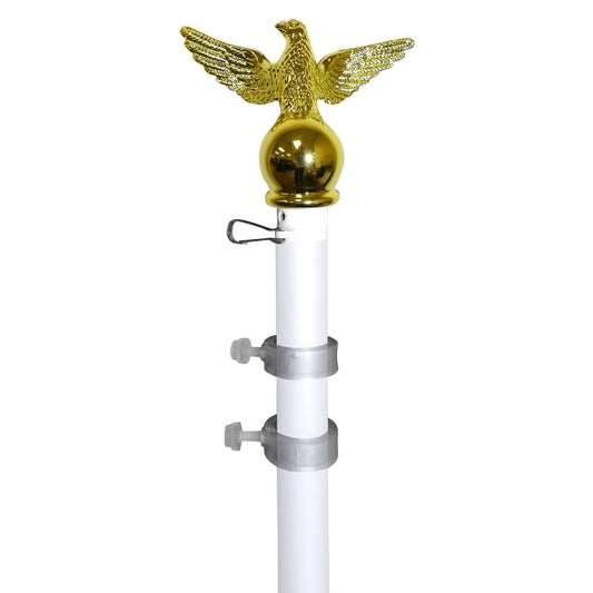 5' White Aluminum Spinner Pole-Eagle Top