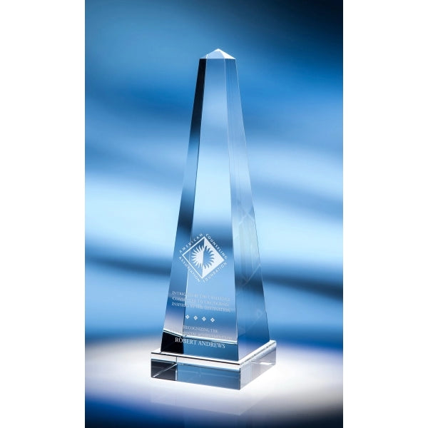 Obelisk Optic Crystal Award - Medium