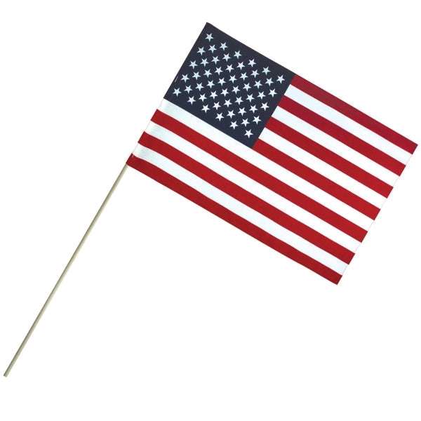 12" x 18" Economy Cotton U.S. Stick Flag On 30" Dowel