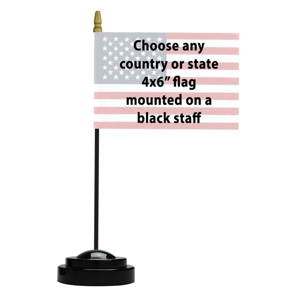 Diplomat Desk Set with One State or Country Flag