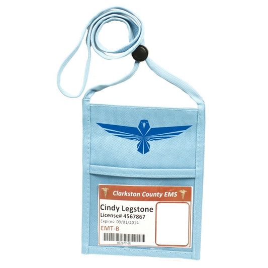 Non-Woven zipper Neck Wallet w/ 3/8" Lanyard