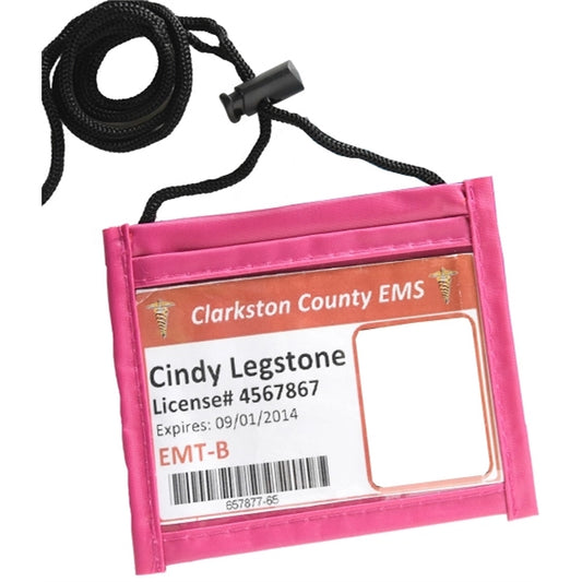 Hot Pink Small Economy 4"x3" Neck wallet w/ adjustable cord