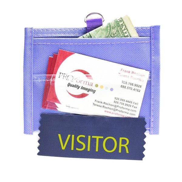 4.00"x 4.33" Neck wallet w/ two clear windows and Lanyards