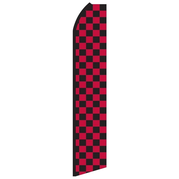 12' Digitally Printed Red/Black Checkered Swooper  Banner