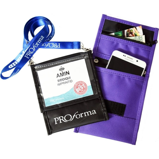 Two Tone Front Flap Neck Wallet With Six Pockets