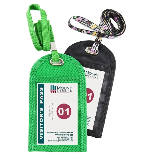 Non-Woven Small Economy Neck wallet 3.5"x2.5" w/ Lanyard