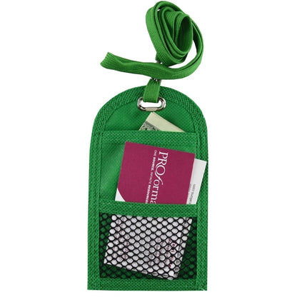Non-Woven Small Economy Neck wallet 3.5"x2.5" w/ Lanyard