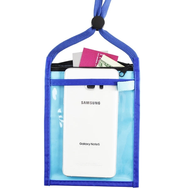 Two Tone Popular zipper Neck Wallet with 3/8" Lanyard