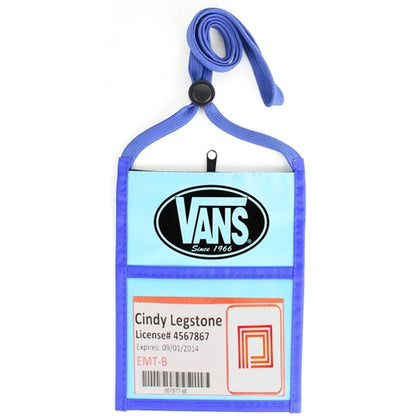 Two Tone Popular zipper Neck Wallet with 3/8" Lanyard