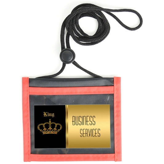 Two Tone Small 4"x3" Neck wallet w/ adjustable cord