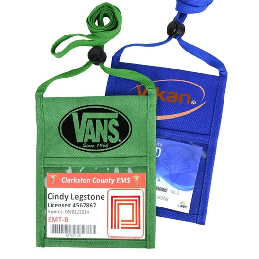 Polyester Event Neck wallet w/ 3/8" Lanyard