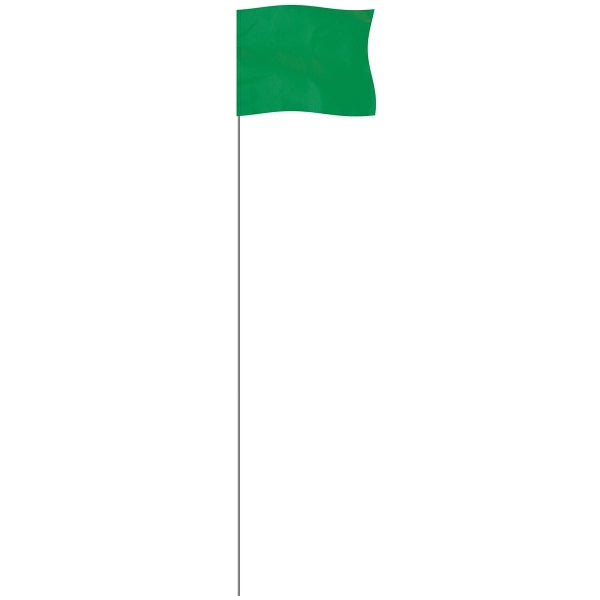 Green 4" x 5" Marker Flag on a 21" Wire