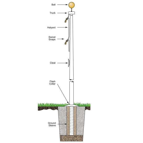 20' Fiberglass Flagpole