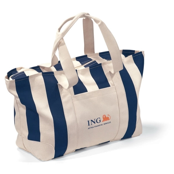 Large Striped Canvas Tote