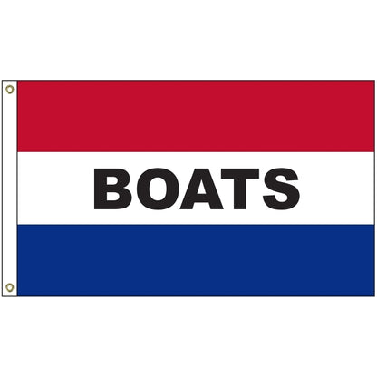 Boats 3' x 5' Message Flag with Heading and Grommets