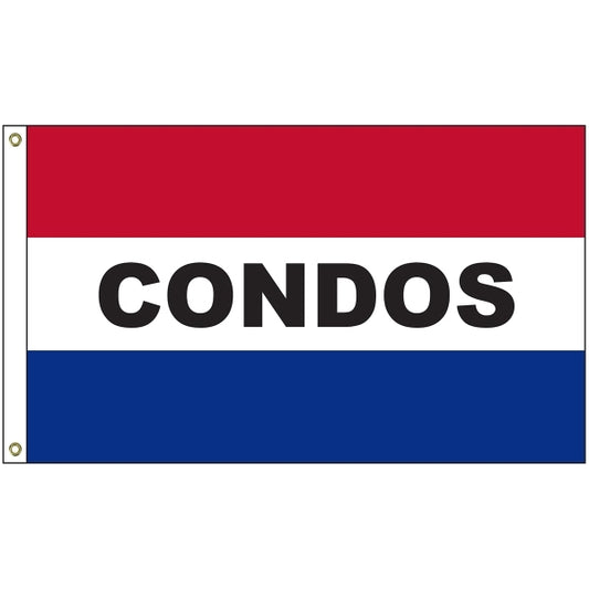 Condos 3' x 5' Message Flag with Heading and Grommets