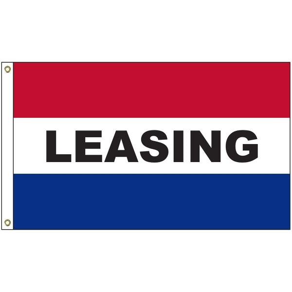 Leasing 3' x 5' Message Flag with Heading and Grommets