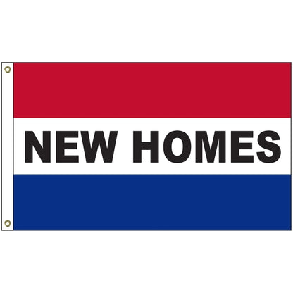 New Homes 3' x 5' Message Flag with Heading and Grommets