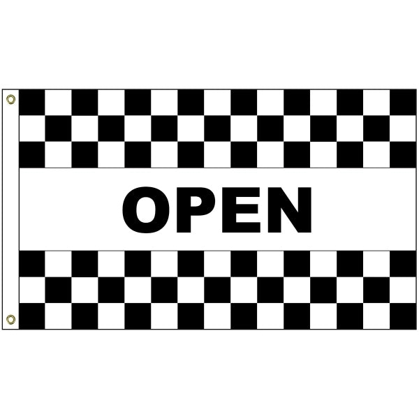 Open Black & White Checkered 3' x 5' Message Flag