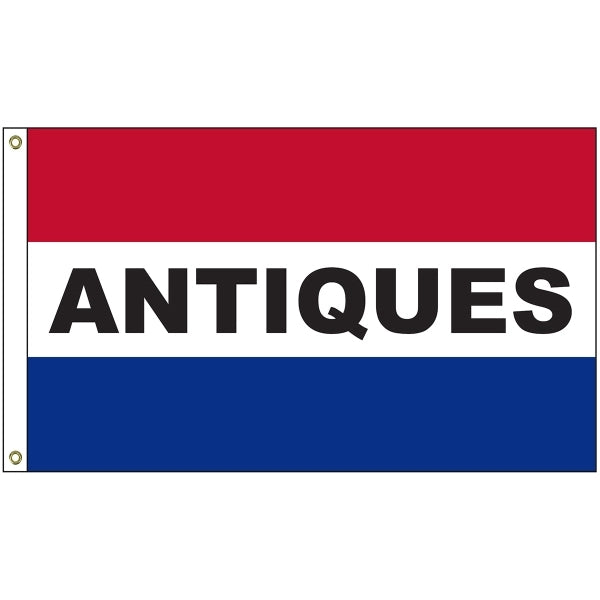 Antiques 3' x 5' Message Flag with Heading and Grommets