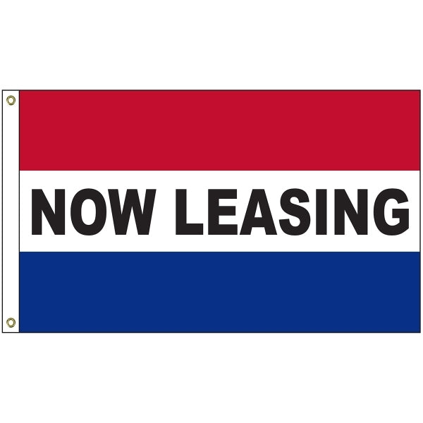 Now Leasing 3' x 5' Message Flag with Heading and Grommets