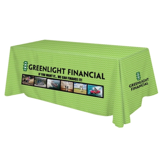Polyester Digital Direct Print Table Cover 3 sided, 8 foot