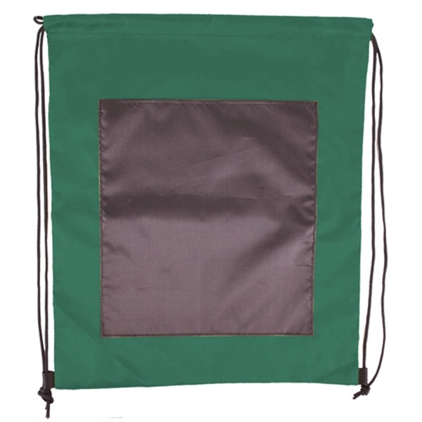 Large Front Pocket Dual Color Drawstring Backpack