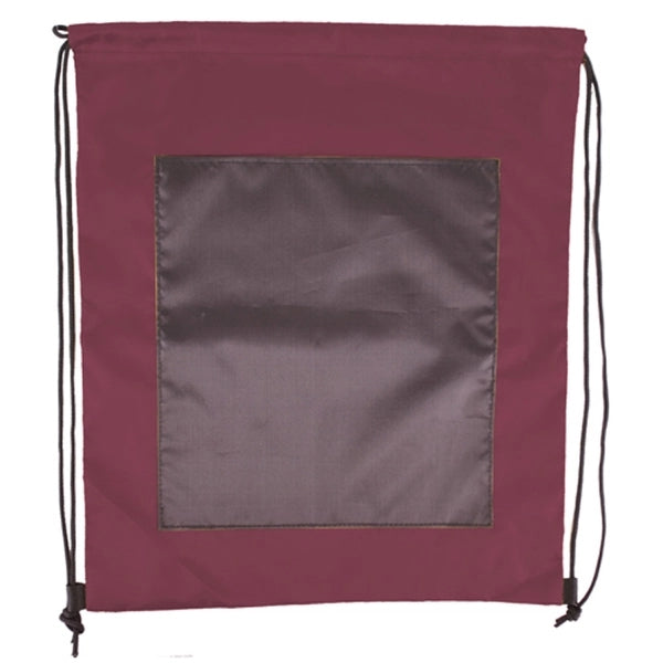 Large Front Pocket Dual Color Drawstring Backpack