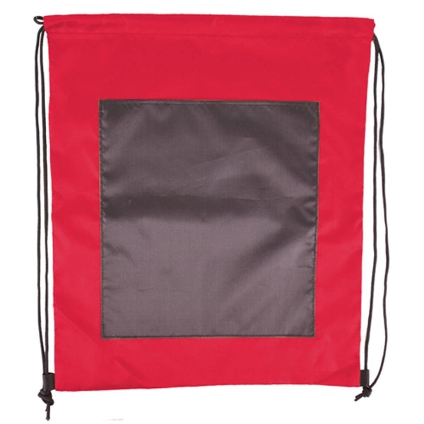 Large Front Pocket Dual Color Drawstring Backpack