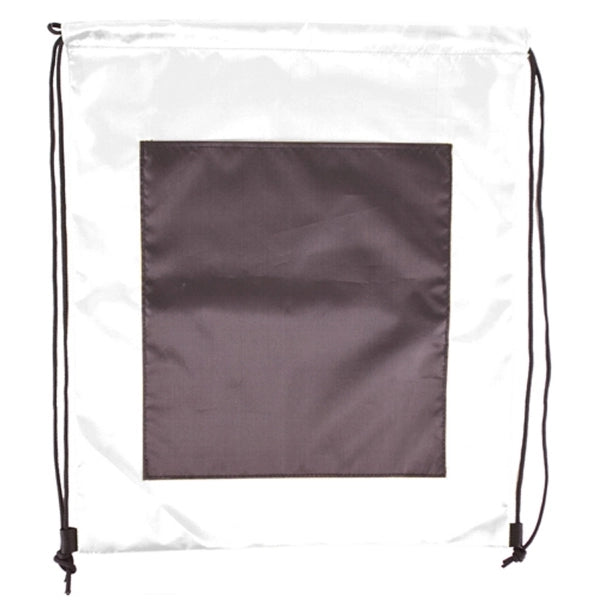 Large Front Pocket Dual Color Drawstring Backpack