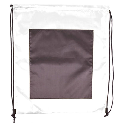 Large Front Pocket Dual Color Drawstring Backpack