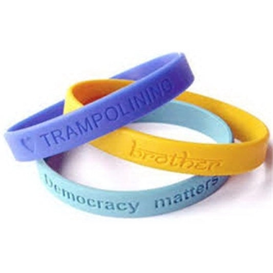 Debossed 1/2" Inch Custom Silicone Wristbands