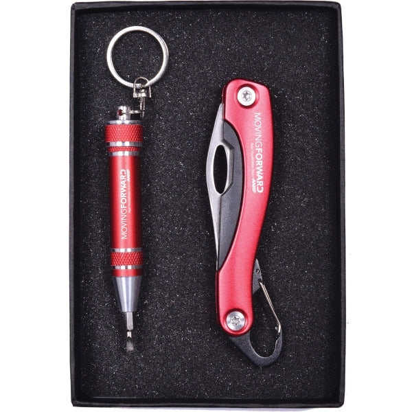 Screwdriver Keychain and Carabiner Pocket Knife Set