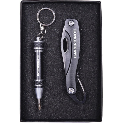 Screwdriver Keychain and Carabiner Pocket Knife Set