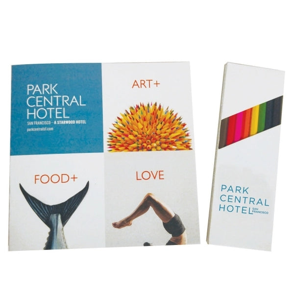 Custom Cover 7" Adult Coloring Book & 8-Color Pencil Set