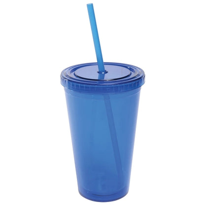 16 oz Acrylic Tumbler with Lid and Straw