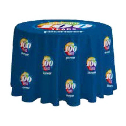 4-ft. Round FULL BLEED Table Cover w/ 21" Overhang W/O SEAM