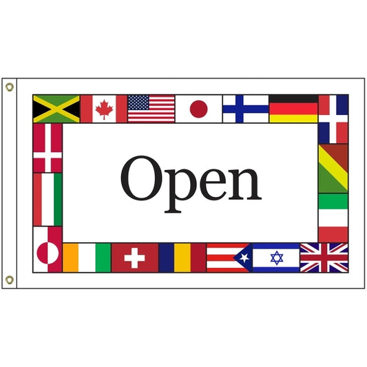 Int'l Open 4' x 6' Knit Poly Flag w/ Heading & Grommets