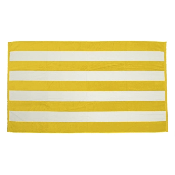 Premium Cabana Striped Terry Velour Beach Towel