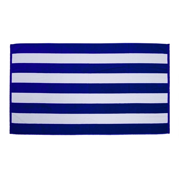 Premium Cabana Striped Terry Velour Beach Towel