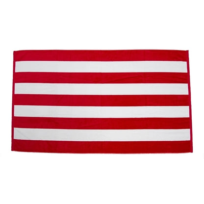 Premium Cabana Striped Terry Velour Beach Towel
