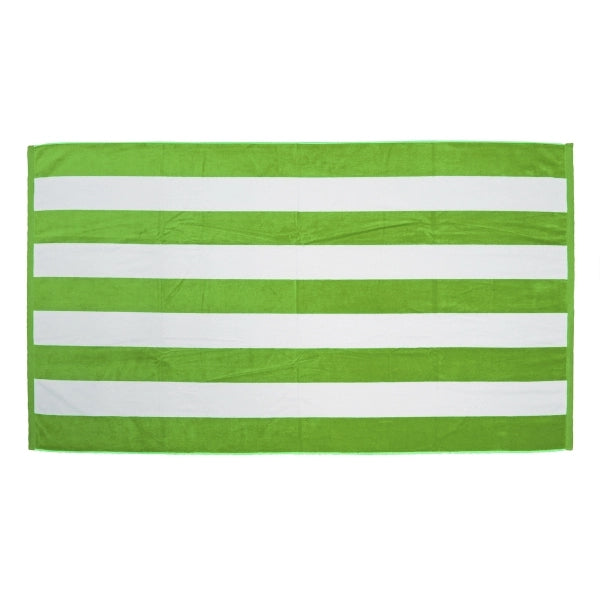 Premium Cabana Striped Terry Velour Beach Towel