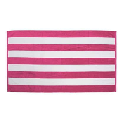 Premium Cabana Striped Terry Velour Beach Towel