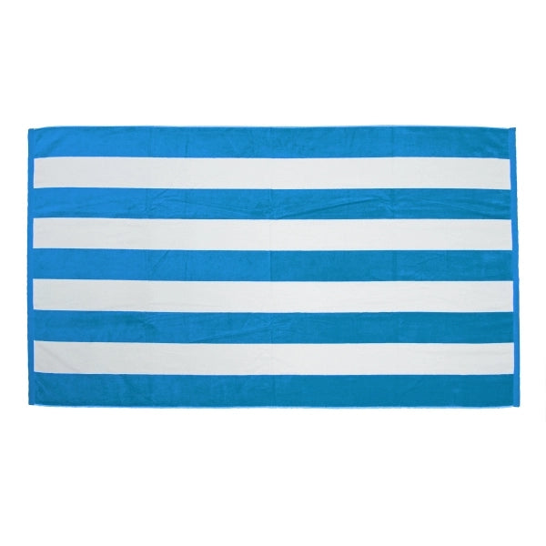 Premium Cabana Striped Terry Velour Beach Towel