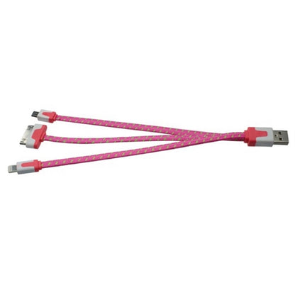 Trio charging cable for Apple phone 4/5/6/6+ and Android