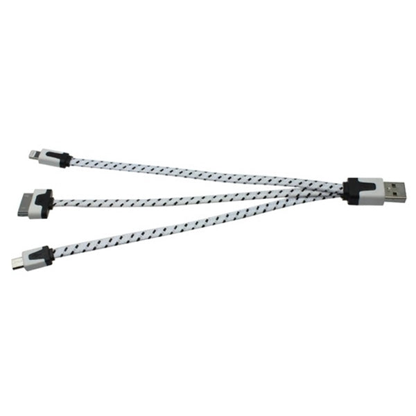 Trio charging cable for Apple phone 4/5/6/6+ and Android