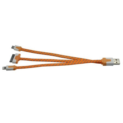 Trio charging cable for Apple phone 4/5/6/6+ and Android